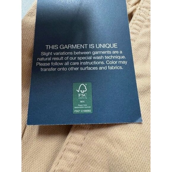 GAP Med Pants Women Cargo Pocket Elastic Waist Pull-on High-Rise Soft Twill Tan - Picture 10 of 12